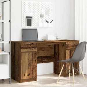vidaXL Birou cu sertar Lemn vechi 140 x 49 x 76 cm Lemn compozit imagine