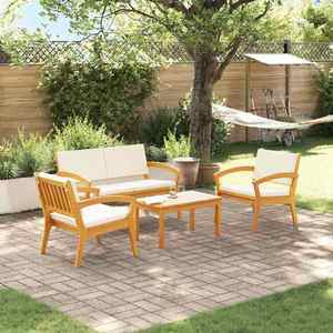 vidaXL Set bistro 4 pcs Maro 75 x 45 x 38cm Lemn masiv de acacia imagine