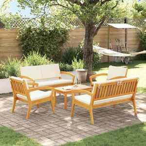 vidaXL Set bistro 5 pcs Maro 75 x 45 x 38cm Lemn masiv de acacia imagine