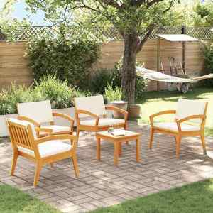 vidaXL Set bistro 5 pcs Maro 45 x 45 x 38cm Lemn masiv de acacia imagine