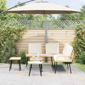vidaXL Set de canapele pentru grădină 4 pcs natural poliratan imagine