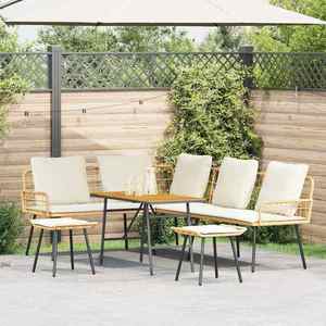 vidaXL Set de canapele pentru grădină 4 pcs natural poliratan imagine