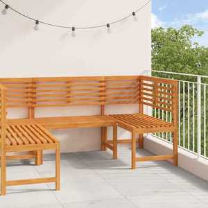 vidaXL Set de Bănci pentru Grădină 3 pcs Maro lemn masiv de acacia imagine