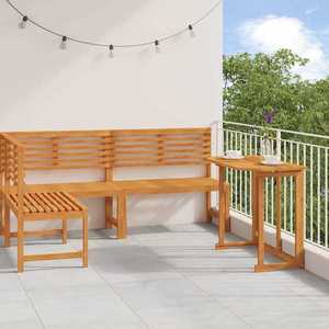 vidaXL Set de Bănci pentru Grădină 3 pcs Maro lemn masiv de acacia imagine