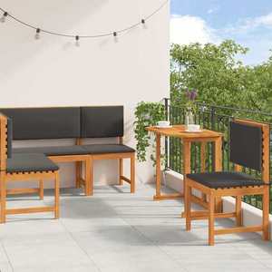 vidaXL Set de Bănci pentru Grădină 4 pcs Maro lemn masiv de acacia imagine