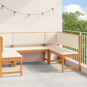 vidaXL Set de Bănci pentru Grădină 5 pcs Maro lemn masiv de acacia imagine