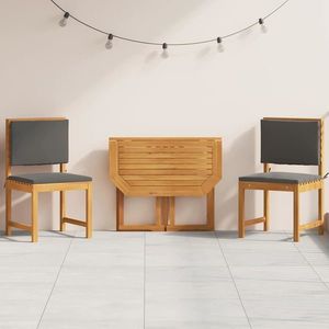 vidaXL Set Bistro de Grădină 3 pcs Maro lemn masiv de acacia imagine