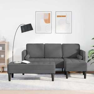 vidaXL Set de canapea 2 pcs Gri închis 173 x 131 x 67 cm țesătură imagine