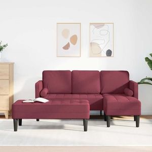 vidaXL Set de canapea 2 pcs bordo 173 x 131 x 67 cm țesătură imagine