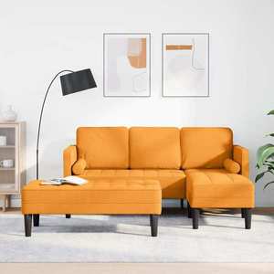 vidaXL Set de canapea 2 pcs Galben Întunecat 173 x 131 x 67 cm imagine