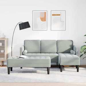 vidaXL Set de canapea 2 pcs Gri deschis 173 x 131 x 67 cm Catifea imagine
