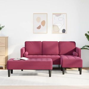 vidaXL Set de canapea 2 pcs bordo 173 x 131 x 67 cm Catifea imagine