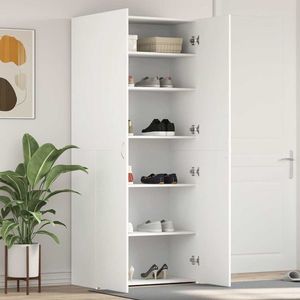 vidaXL Dulap pentru pantofi Alb 80 x 35.5 x 180 cm Lemn compozit imagine