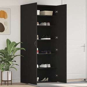 vidaXL Dulap pentru pantofi Negru 80 x 35.5 x 180 cm Lemn compozit imagine