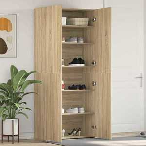 vidaXL Dulap pentru pantofi Maro 80 x 35.5 x 180 cm Lemn compozit imagine