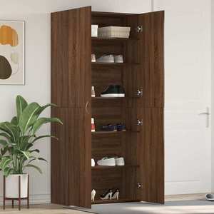 vidaXL Dulap pentru pantofi Maro 80 x 35.5 x 180 cm Lemn compozit imagine