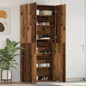 vidaXL Dulap pentru pantofi Maro 80 x 35.5 x 180 cm Lemn compozit imagine