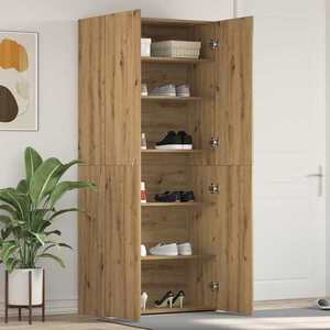 vidaXL Dulap pentru pantofi Maro 80 x 35.5 x 180 cm Lemn compozit imagine