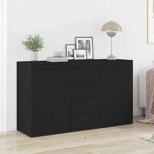 vidaXL Bufet cu sertar Negru 120 x 36 x 69 cm Lemn compozit imagine