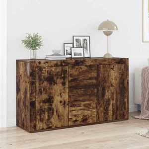 vidaXL Bufet cu sertar Stejar afumat 120 x 36 x 69 cm Lemn compozit imagine