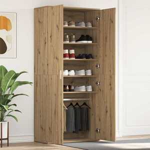 vidaXL Dulap pentru pantofi cu ușă Maro 80 x 39 x 180 cm Lemn compozit imagine