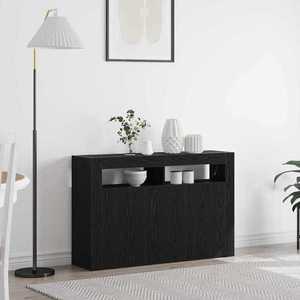 vidaXL Bufet Stejar negru 116 x 30 x 75 cm Lemn compozit imagine