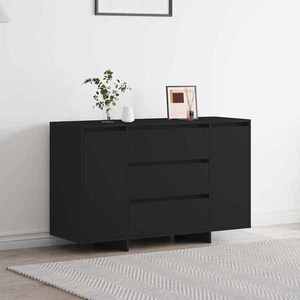 vidaXL Bufet cu sertar Negru 120 x 41 x 75 cm Lemn compozit imagine