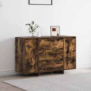 vidaXL Bufet cu sertar Stejar afumat 120 x 41 x 75 cm Lemn compozit imagine