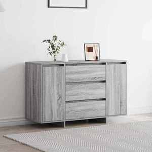 vidaXL Bufet cu sertar sonoma gri 120 x 41 x 75 cm Lemn compozit imagine
