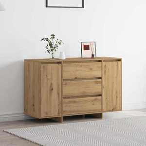vidaXL Bufet cu sertar stejar artizanal 120 x 41 x 75 cm Lemn compozit imagine