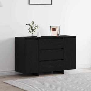 vidaXL Bufet cu sertar Stejar negru 120 x 41 x 75 cm Lemn compozit imagine