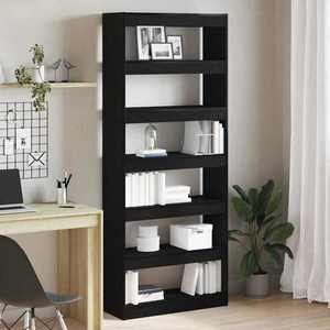vidaXL Bibliotecă cu raft Negru 80 x 30 x 198 cm Lemn compozit imagine