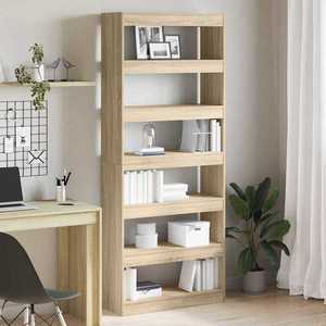 vidaXL Bibliotecă cu raft Stejar sonoma 80 x 30 x 198 cm Lemn compozit imagine