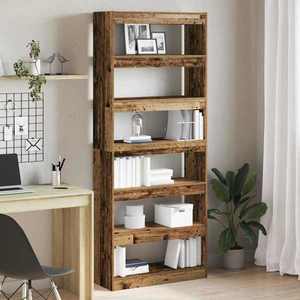 vidaXL Bibliotecă cu raft Lemn vechi 80 x 30 x 198 cm Lemn compozit imagine
