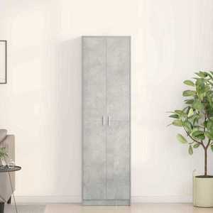 vidaXL Dulap cu raft cu ușă Gri beton 55 x 25 x 189 cm Lemn compozit imagine