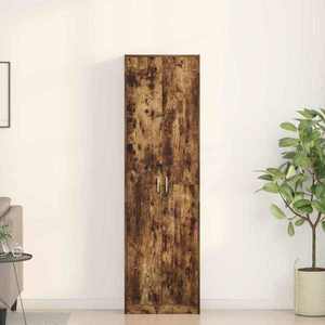 vidaXL Dulap cu raft Stejar afumat 55 x 25 x 189 cm Lemn compozit imagine