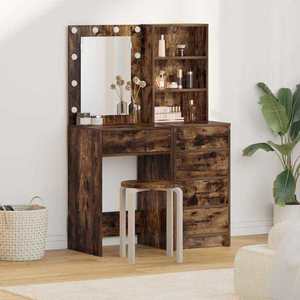 vidaXL Masă de Machiaj 2 pcs Maro 50 x 41 x 135 cm Lemn compozit imagine