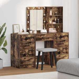 vidaXL Masă de Machiaj 3 pcs Maro 40 x 41 x 135 cm Lemn compozit imagine