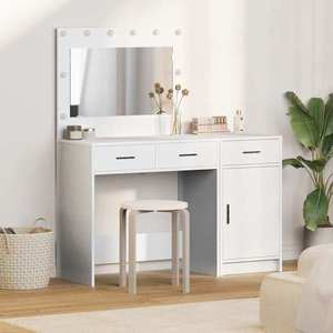 vidaXL Masă de Machiaj cu ușă 2 pcs Alb 40 x 41 x 75 cm Lemn compozit imagine
