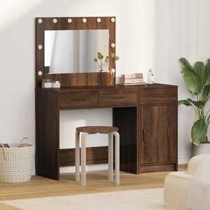 vidaXL Masă de Machiaj cu ușă 2 pcs Maro 40 x 41 x 75 cm Lemn compozit imagine