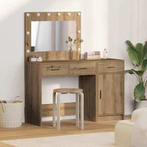 vidaXL Masă de Machiaj cu ușă 2 pcs Maro 40 x 41 x 75 cm Lemn compozit imagine