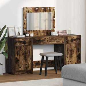 vidaXL Masă de Machiaj cu ușă 3 pcs Maro 40 x 41 x 75 cm Lemn compozit imagine