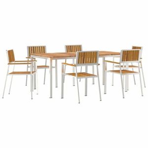 vidaXL Set de masă pentru grădină 7 pcs Maro lemn masiv de acacia imagine