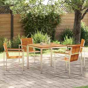 vidaXL Set de masă pentru grădină 5 pcs Lemn Solid de Acacia imagine