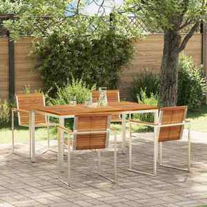 vidaXL Set de masă pentru grădină 5 pcs Lemn Solid de Acacia imagine