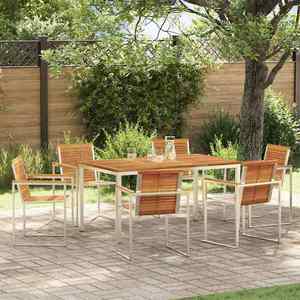 vidaXL Set de masă pentru grădină 7 pcs Lemn Solid de Acacia imagine