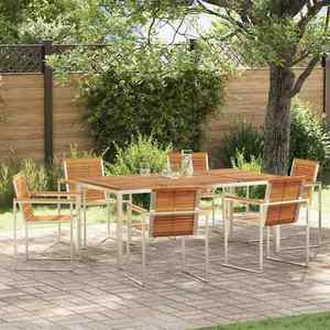 vidaXL Set de masă pentru grădină 7 pcs Lemn Solid de Acacia imagine