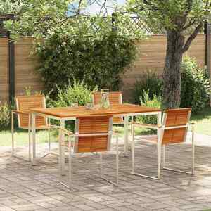 vidaXL Set de masă pentru grădină 5 pcs Lemn masiv de teak imagine