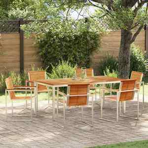 vidaXL Set de masă pentru grădină 7 pcs Lemn masiv de teak imagine