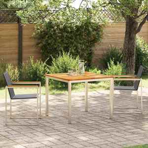 vidaXL Set de masă pentru grădină 3 pcs Lemn masiv de teak imagine